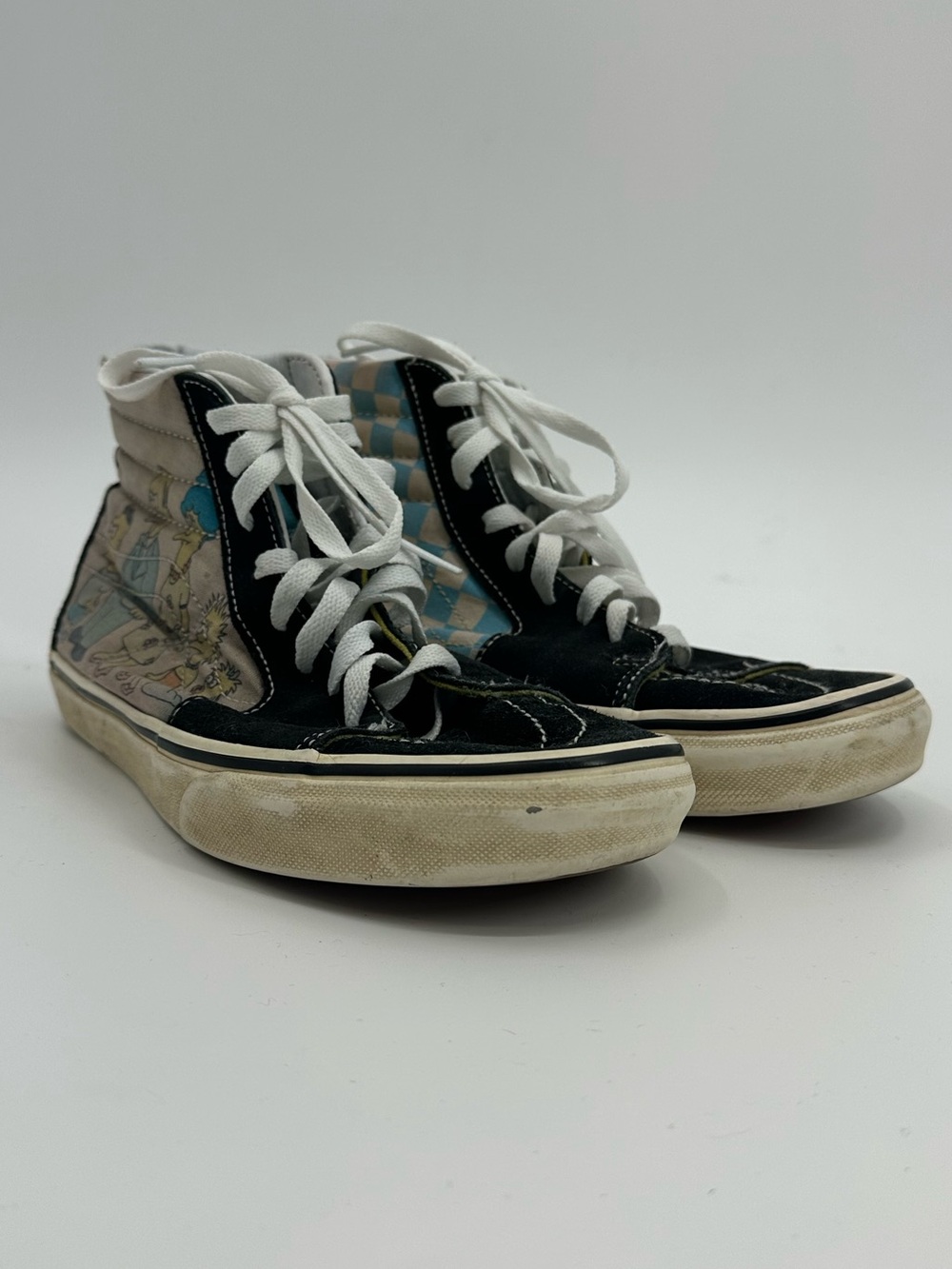 Vans x The Simpsons High-Top Sneakers with Blue And Yellow Checkering